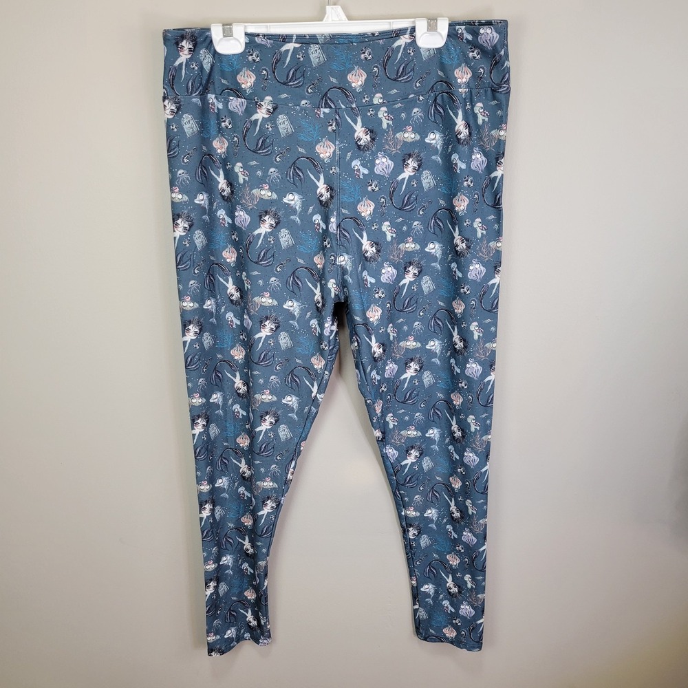 Dren Designs Spooky Mermaid Polyester Spandex Ankle Leggings Extended Plus‎ Size